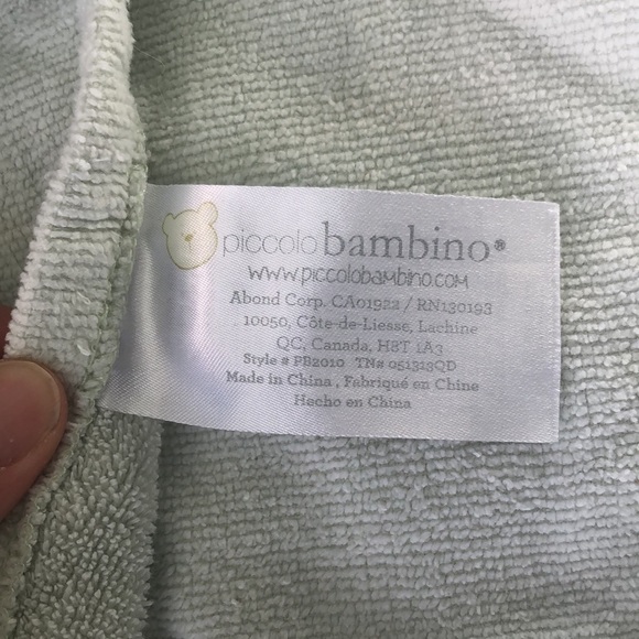 Piccolo Bambino light green koala hooded towel - Picture 3 of 4